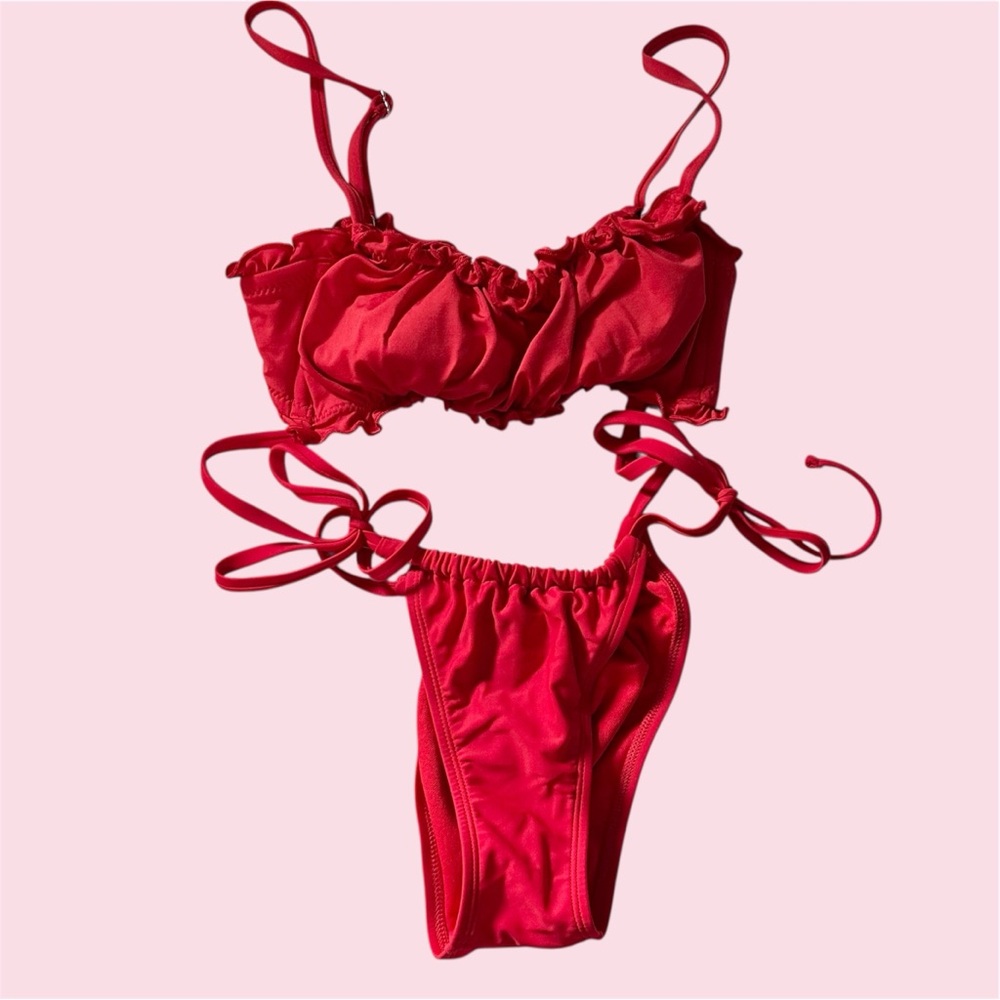 Cherry red bikini set